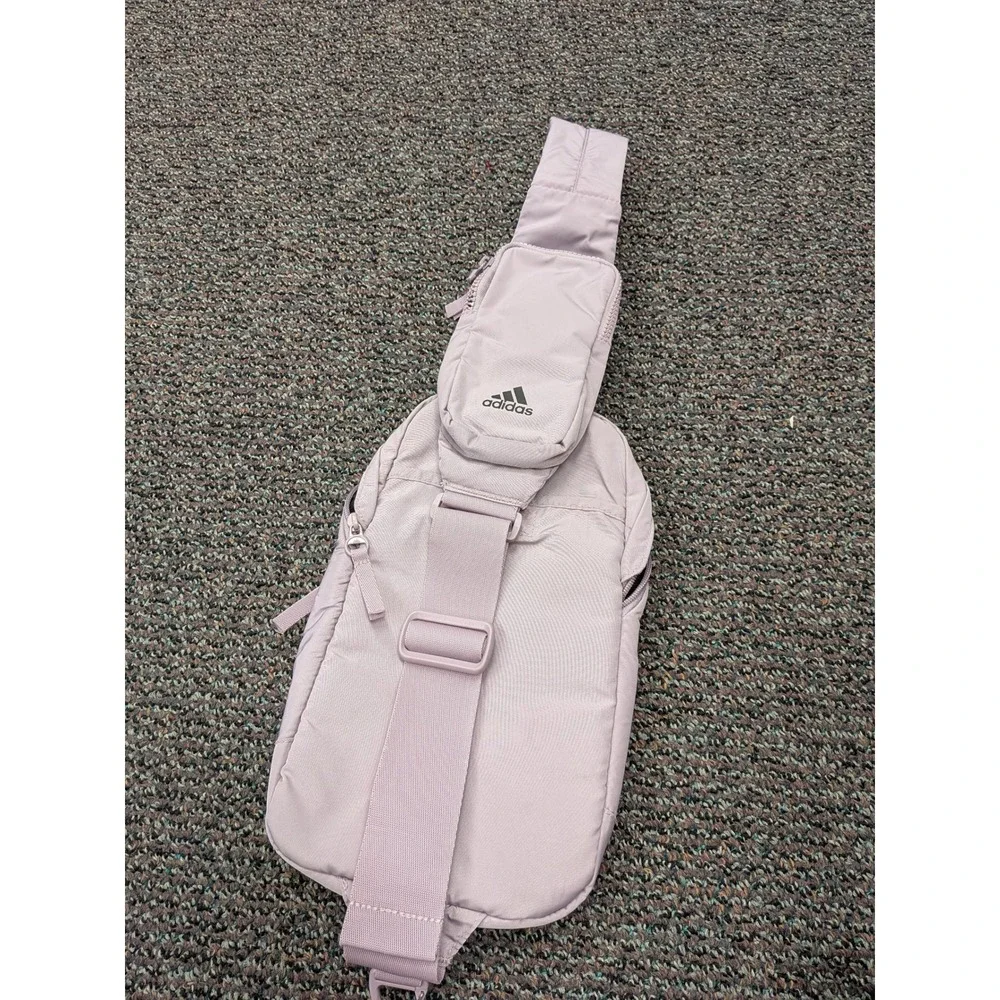 Adidas Lavender Purple Sling Bag Crossbody Backpack with Detachable Pouch - Picture 6 of 9